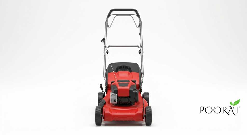 Poorat Petrol Lawnmower with Adjustable Handle for Clean and Even Grass Cutting