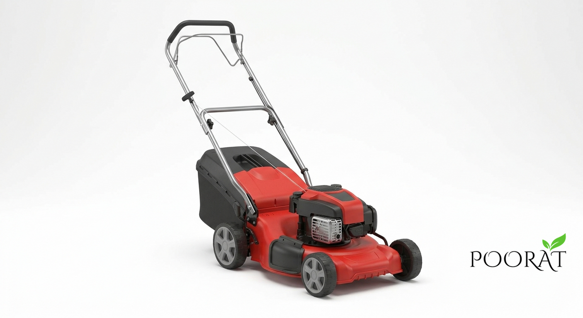 Poorat Petrol Lawnmower with Adjustable Handle for Clean and Even Grass Cutting
