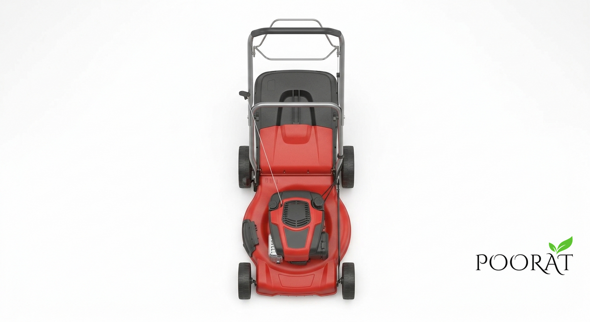 Poorat Petrol Lawnmower with Adjustable Handle for Clean and Even Grass Cutting